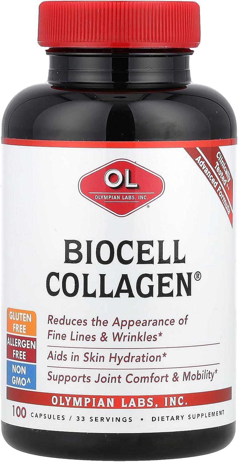 BioCell Collagen II 1500mg capsules in a bottle, potentially supporting joint comfort.