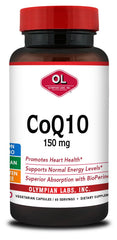 Olympian Labs Coq 150mg bottle for daily heart health support.