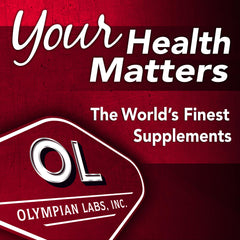 Olympian Labs digestive health image shows capsules supporting comfortable digestion.