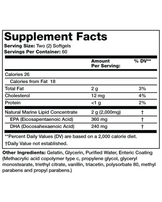 Olympian Labs Enteric Omega-3 softgels provide reduced burp feel and Norwegian fish origin.
