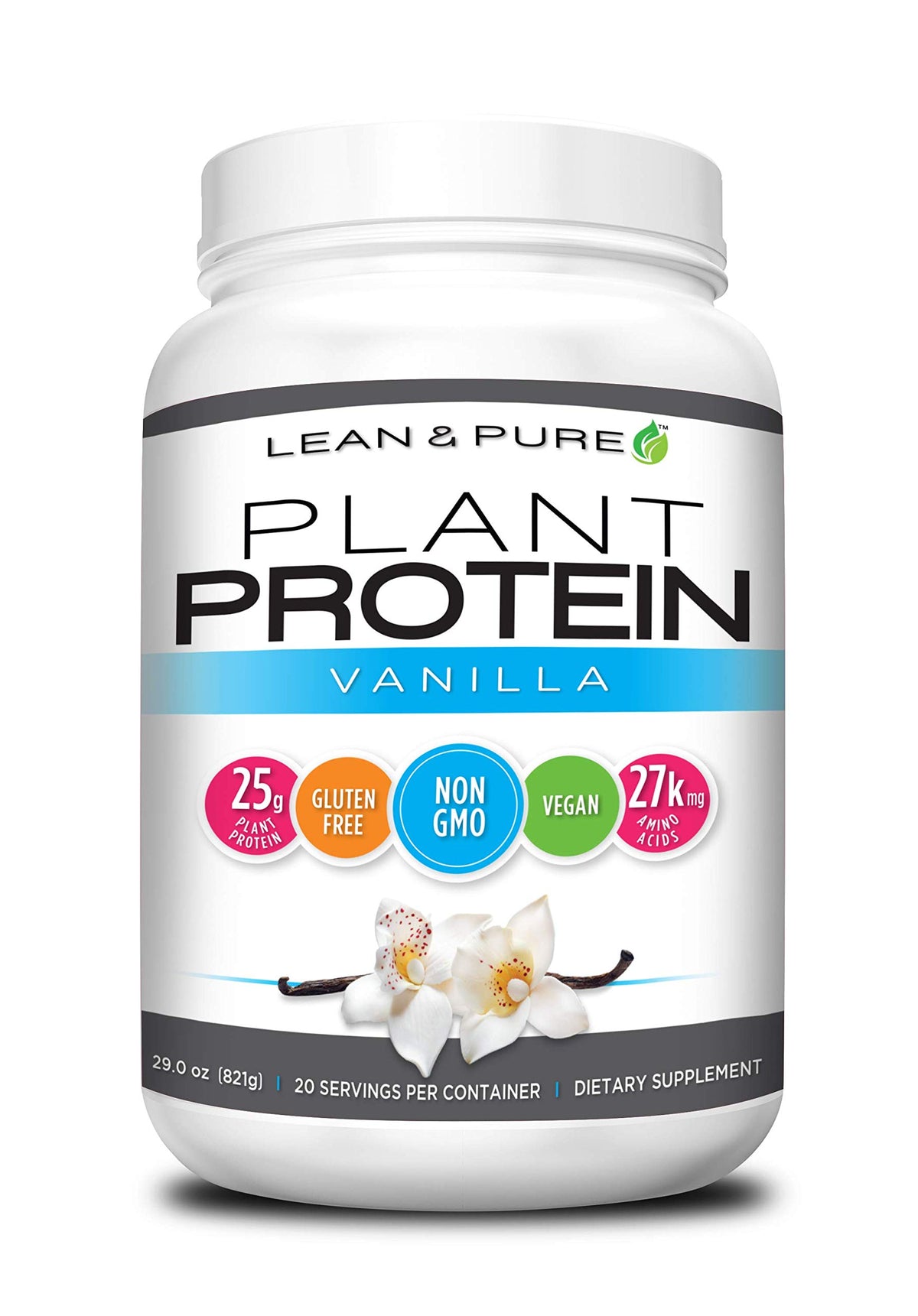 Olympian Labs Lean & Pure Vanilla tub — gluten-free protein for vegan athletes.