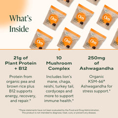OM Mushroom Master Blend ashwagandha component for balanced energy.