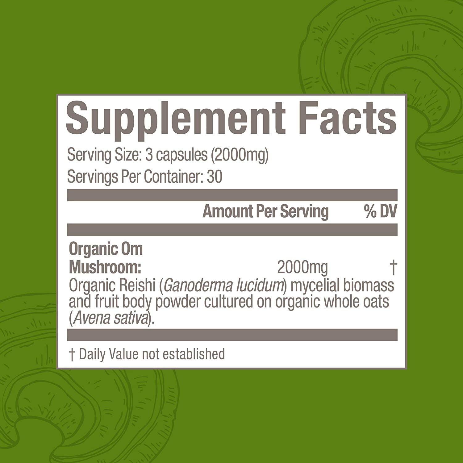 OM Mushroom Superfood Reishi capsules gel-cap close-up