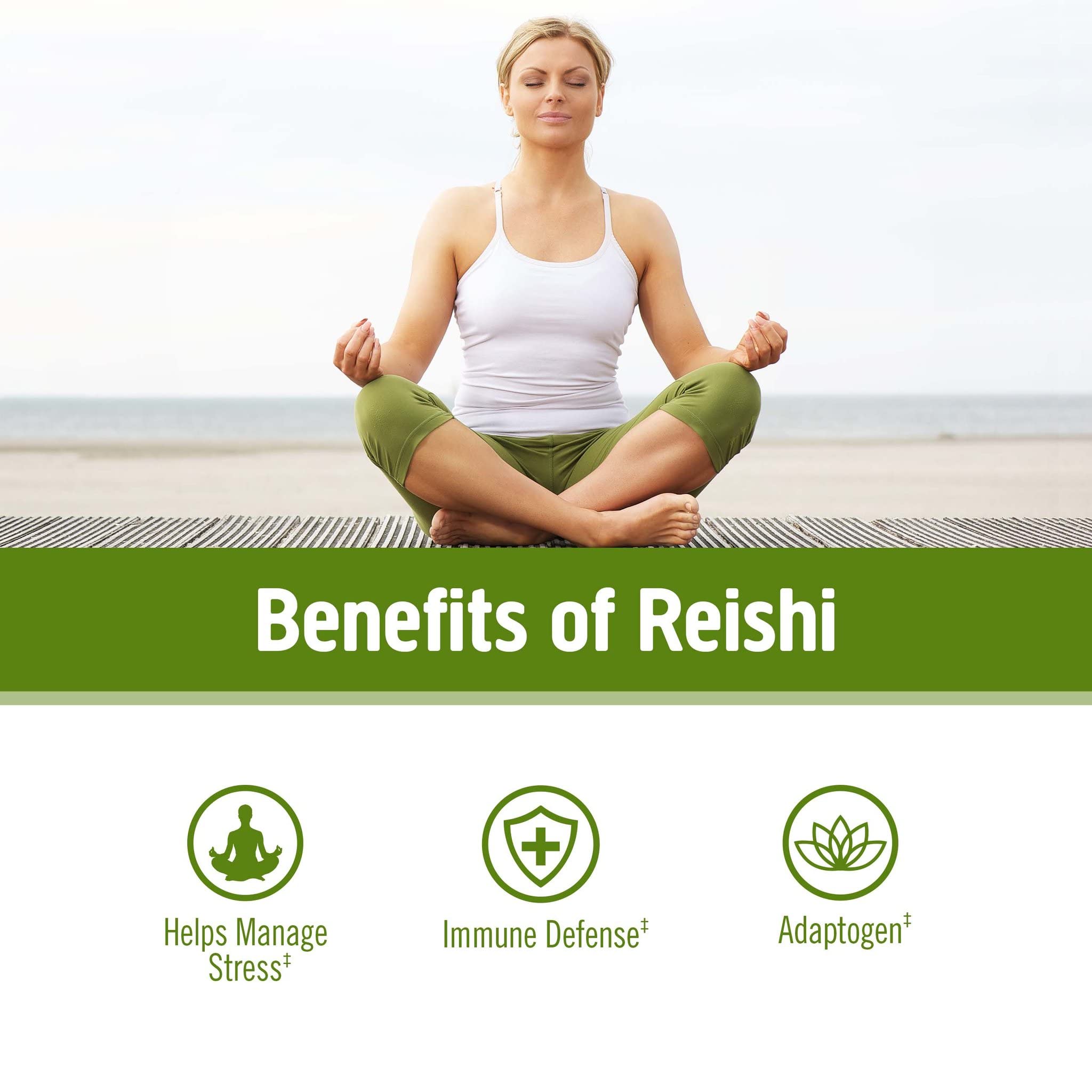 OM Mushroom Reishi powder bottle label shows organic certification