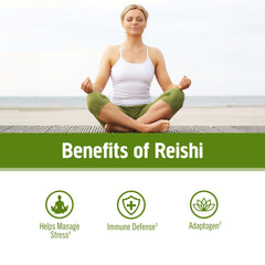 OM Mushroom Reishi powder bottle label shows organic certification