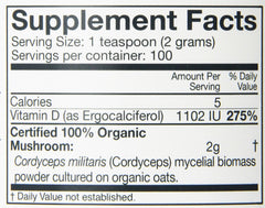 Om Mushroom Superfood Cordyceps powder in a shake for sustained energy