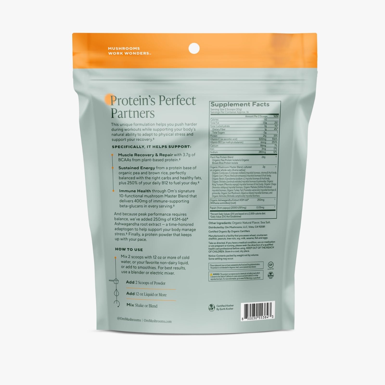 Bag label shows 16 servings for easy planning.