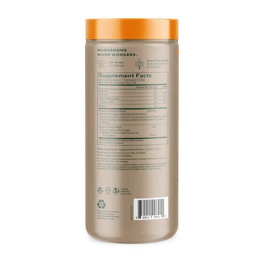 Organic Arabica coffee base supports bold, smooth flavor in the OM blend.