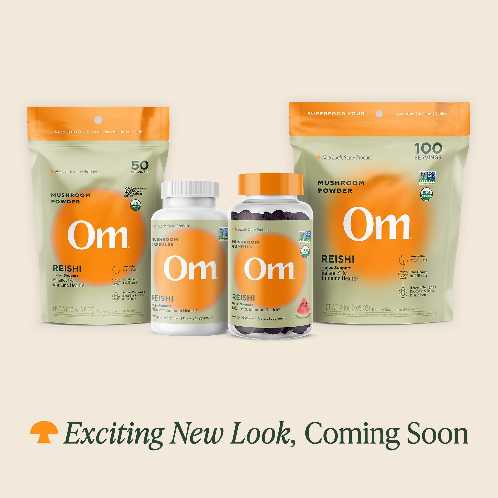OM Mushroom Superfood Reishi Gummies Watermelon Dream closeup highlighting tasty flavor and easy intake