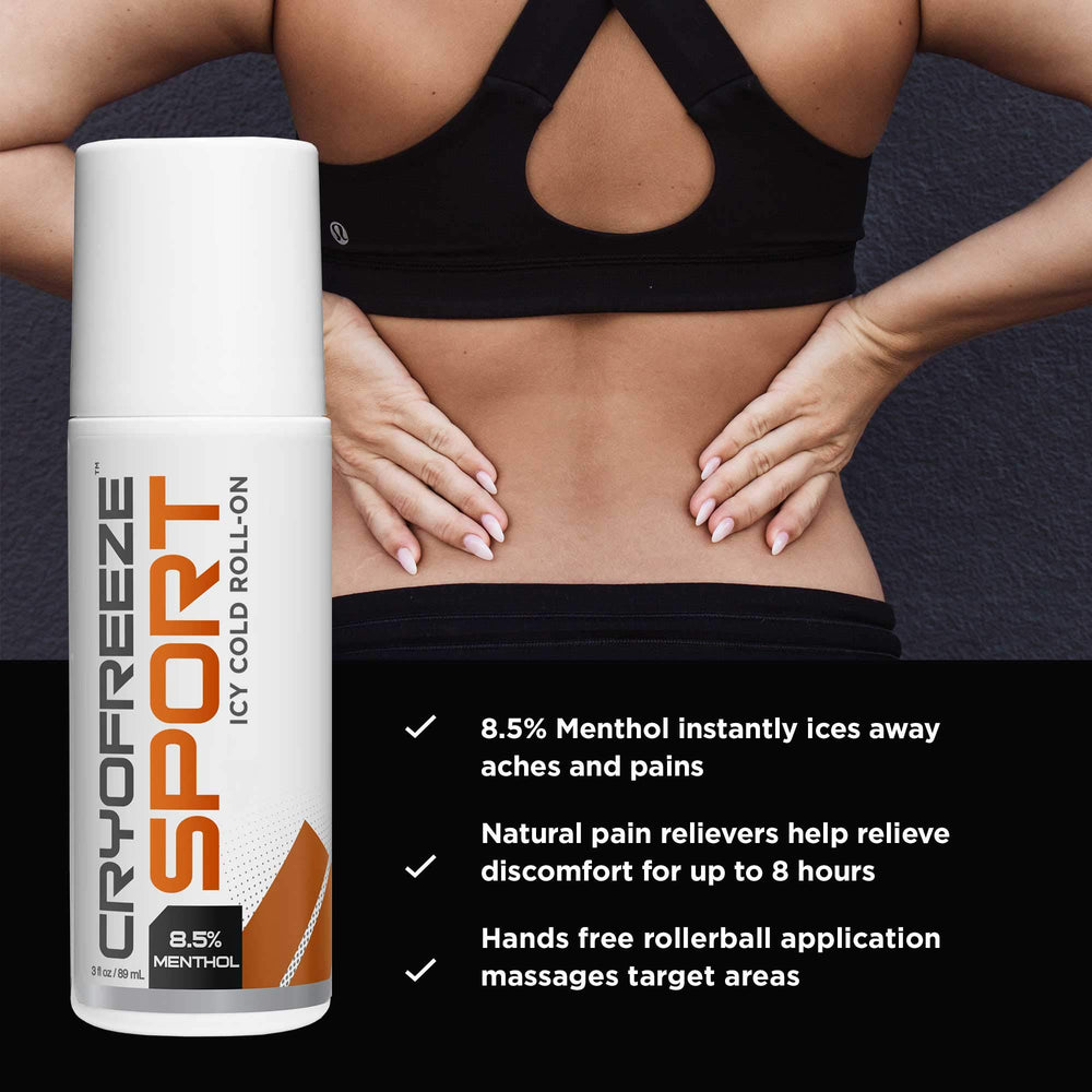 OMAX CryoFreeze Sport back pain application targets the lower back.