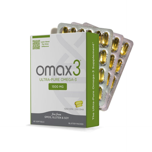 Omax3 soft gels 1500 mg EPA/DHA support daily wellness.
