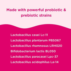 Omax3 six probiotic strains including Lactobacillus and Bifidobacterium.