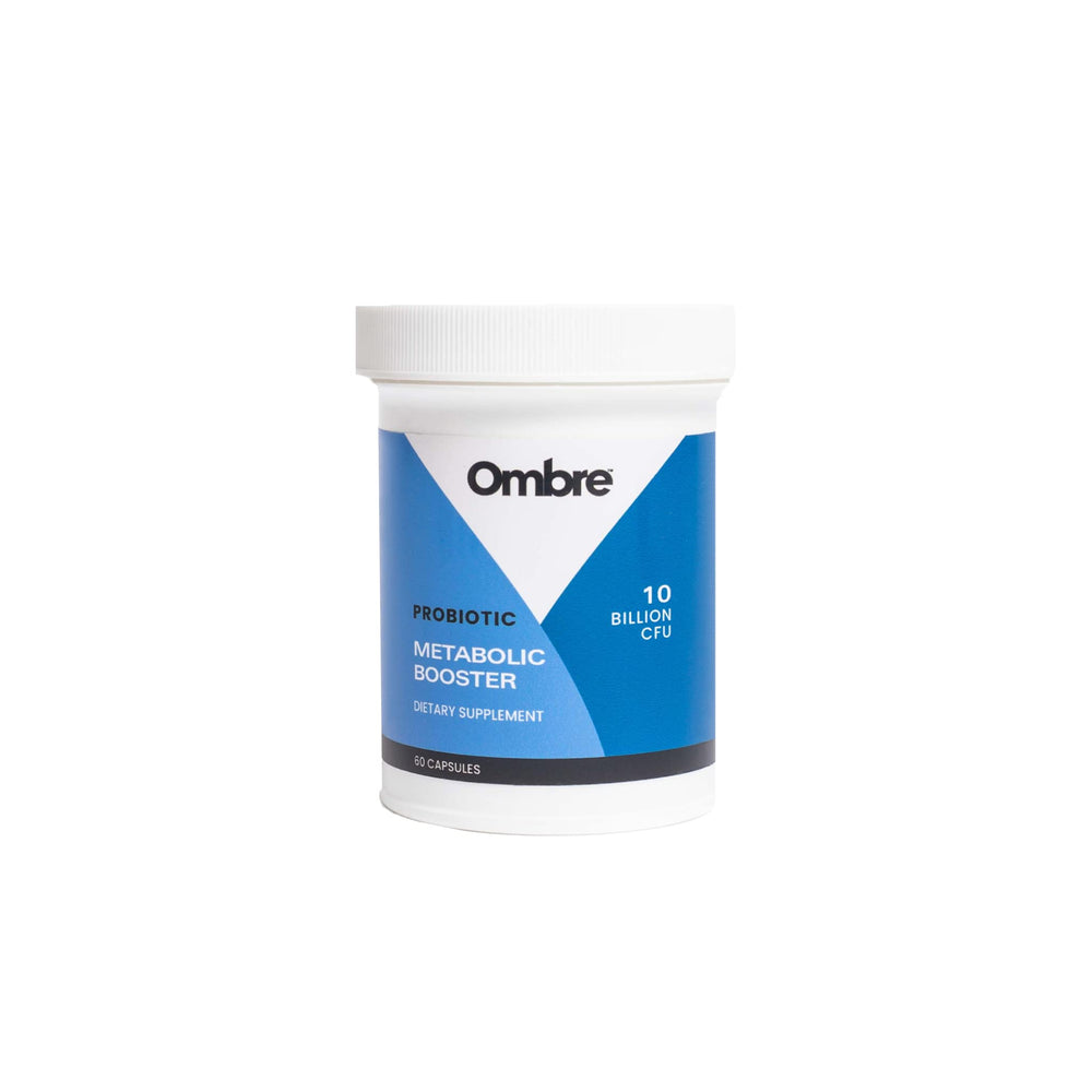 Ombre Metabolic Booster Probiotic bottle front for daily use.