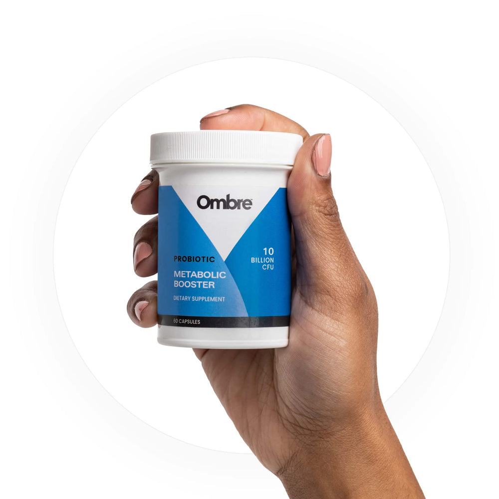 Ombre Metabolic Booster Probiotic packaging designed for at home use.