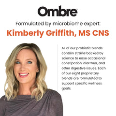 Ombre Metabolic Booster Probiotic shelf stable vial keeps potency at room temperature.
