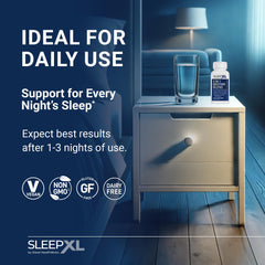 OmegaXL SleepXL relaxing scene illustrating stress-relief support with calming cues.