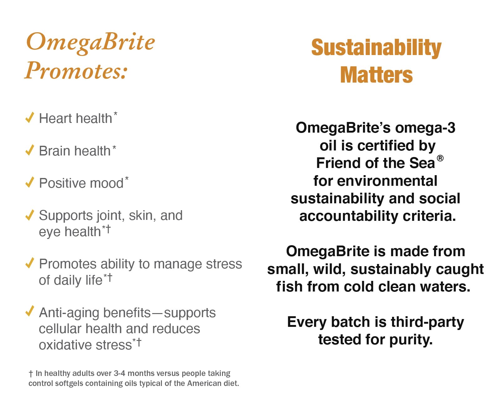 OmegaBrite 7010MD label details emphasize sustainable sourcing and third-party testing.
