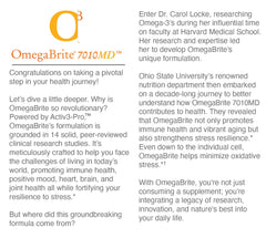 OmegaBrite 7010MD packaging box communicates 60 capsules and easy swallowing.