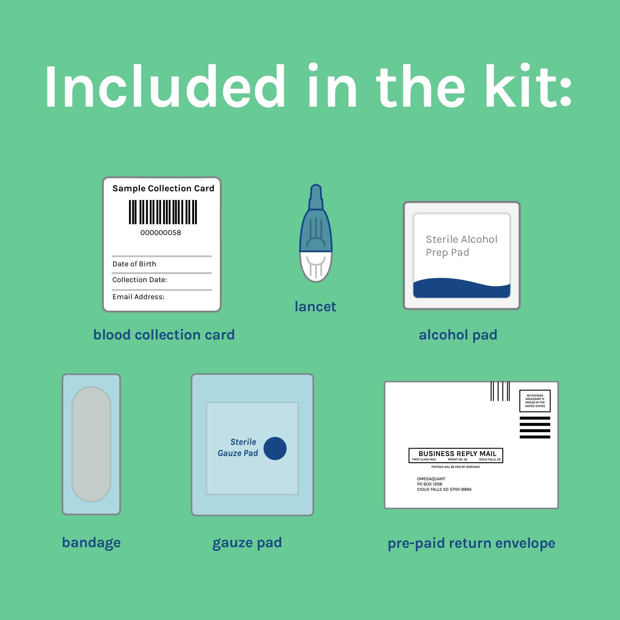 OmegaQuant home blood collection showing finger-prick for convenient sampling