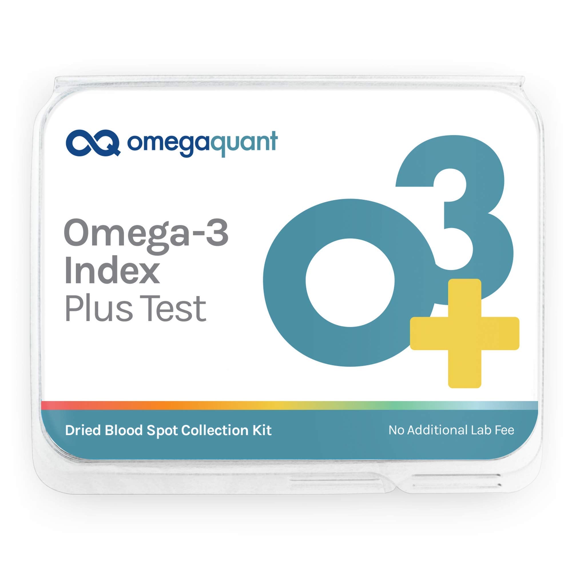OmegaQuant Omega-3 Index Plus kit front view for at-home fatty acid testing
