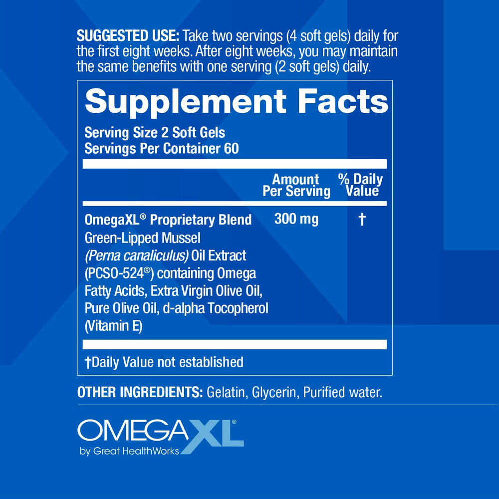 OmegaXL bottle packaging front view shows clear quality.