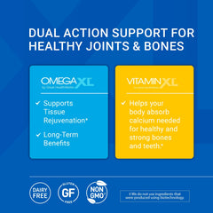 OmegaXL bottle being poured for easy daily joint comfort.
