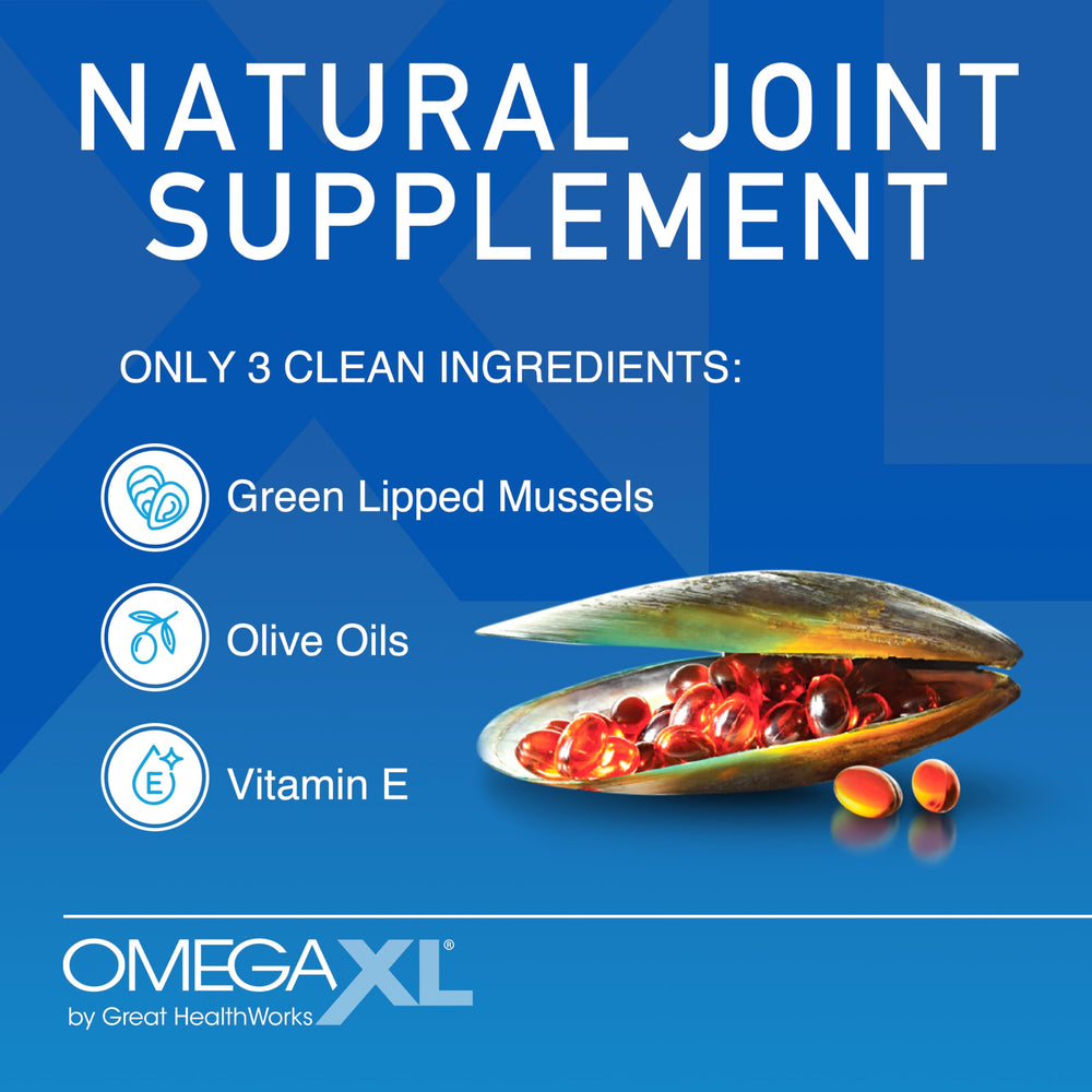 OmegaXL NZ-sourced green-lipped mussel oil highlights premium ingredient.