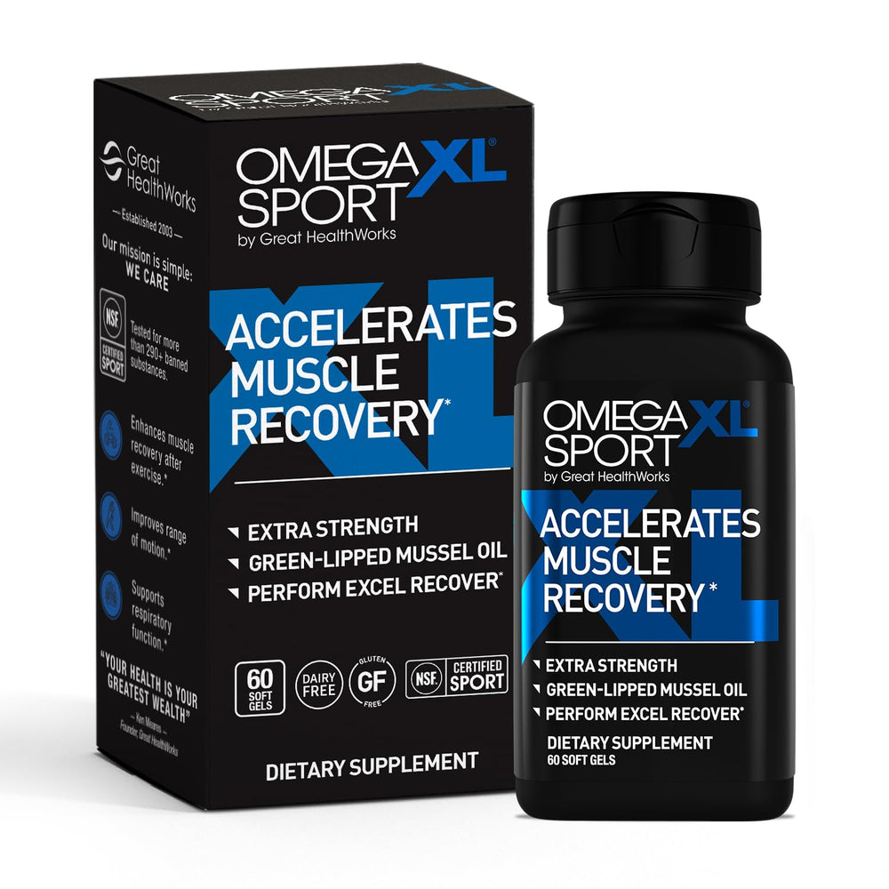 OmegaXL Sport bottle front view signaling post-workout recovery support
