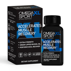 OmegaXL Sport bottle front view signaling post-workout recovery support