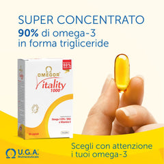 OMEGOR Vitality 1000 softgels with no fishy aftertaste for comfortable use
