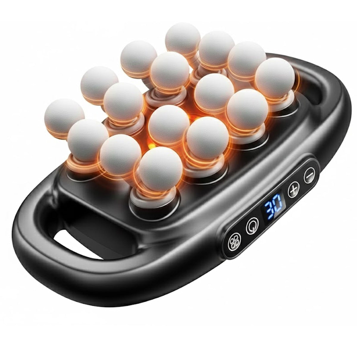 OMEO 16-Head Massage Gun shows deep tissue focus for targeted relief