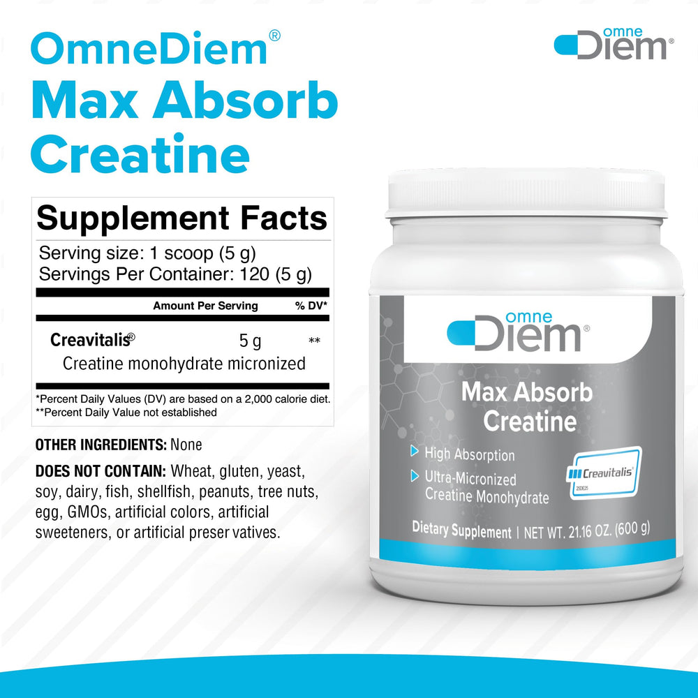 Omne Diem Creatine added to oatmeal as a convenient daily supplement.