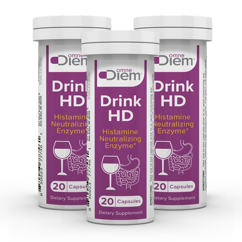 Omne Diem DrinkHD 20-count pack front view with portable carry packaging for on-the-go use.