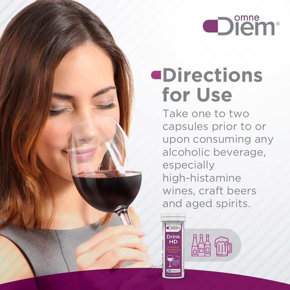 Omne Diem DrinkHD delayed-release capsules designed for meal-timed delivery