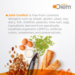 On-the-go OmneDiem Joint Comfort bottle for travel-friendly joint care.
