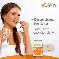 OmneDiem Joint Comfort label shows dosage for daily use.