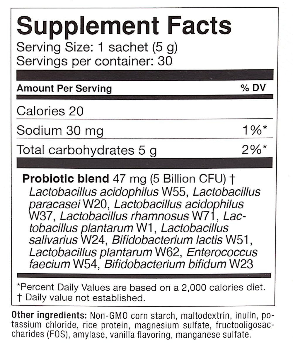 OMNi BiOTiC AB 10 powder dissolving in water demonstrates rehydration.