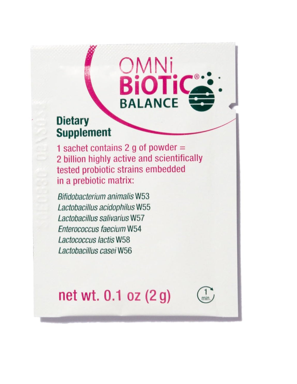OMNi BiOTiC Balance immune support graphics and product information card