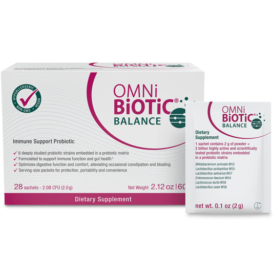 OMNi BiOTiC Balance bottle with label highlighting immune support