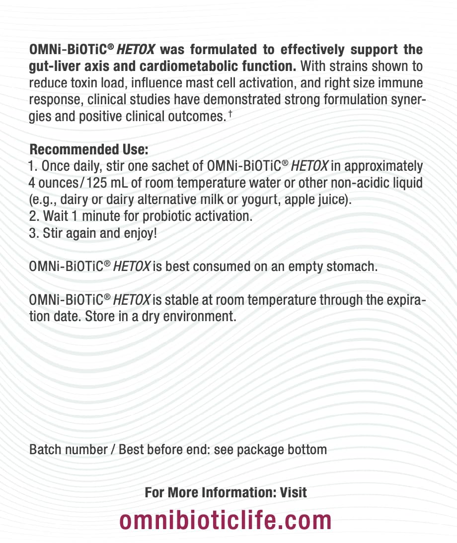 OMNi BiOTiC Hetox capsules ready to take suggest a portable routine for busy days