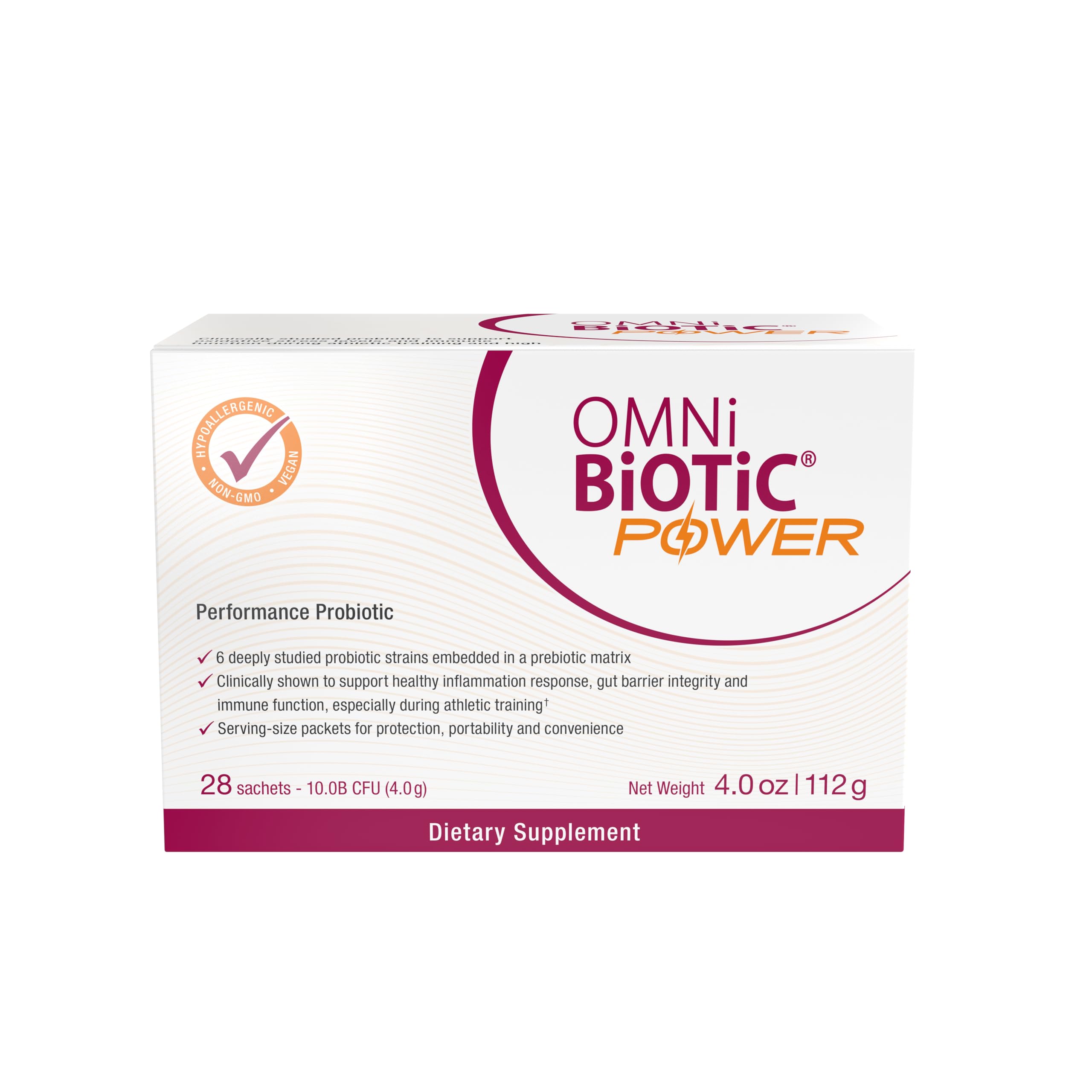 OMNi-BiOTiC Power sachet dissolving in water, signaling probiotic reactivation and easy intake.