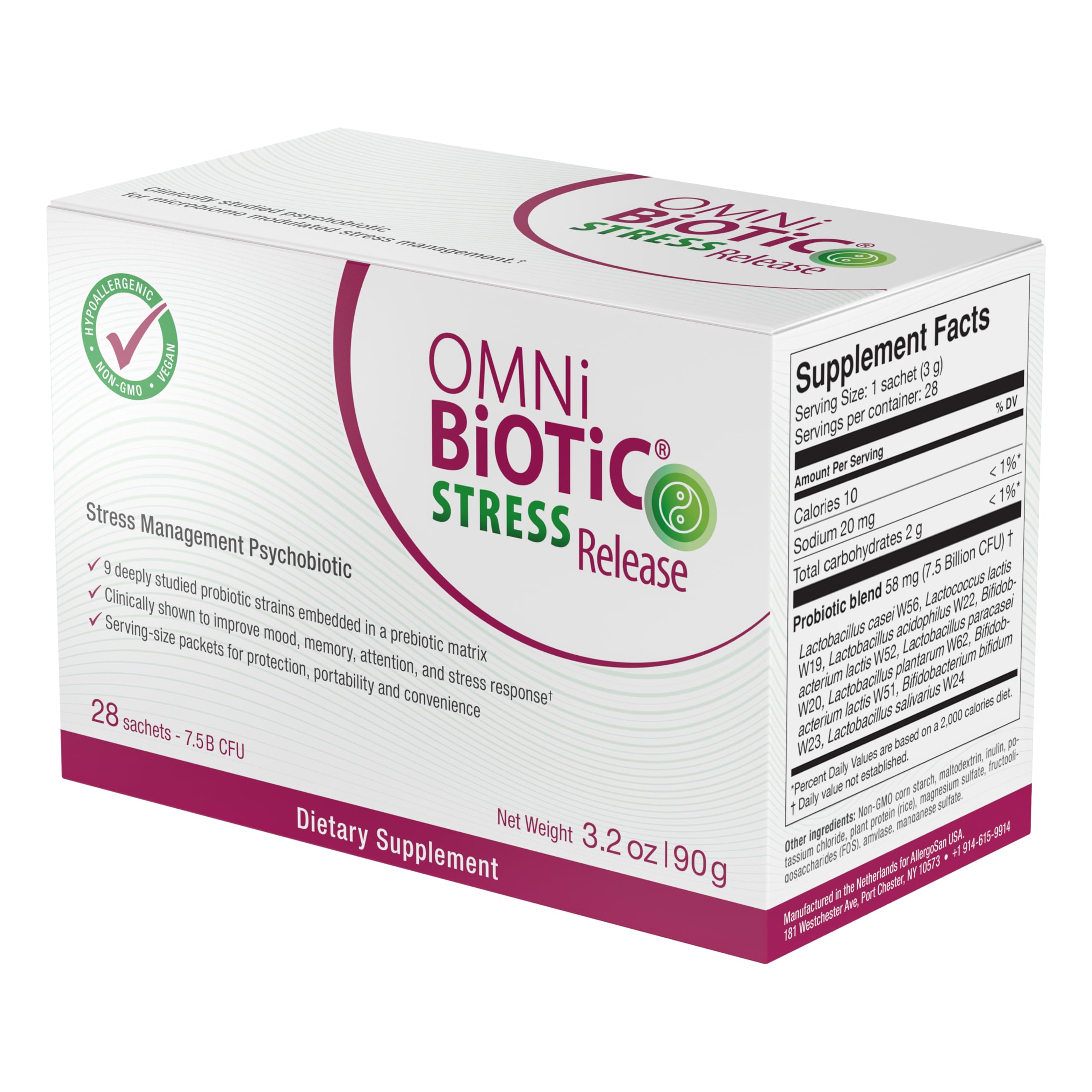 OMNi BiOTiC Stress Release shelf display suggests simple integration into routines.