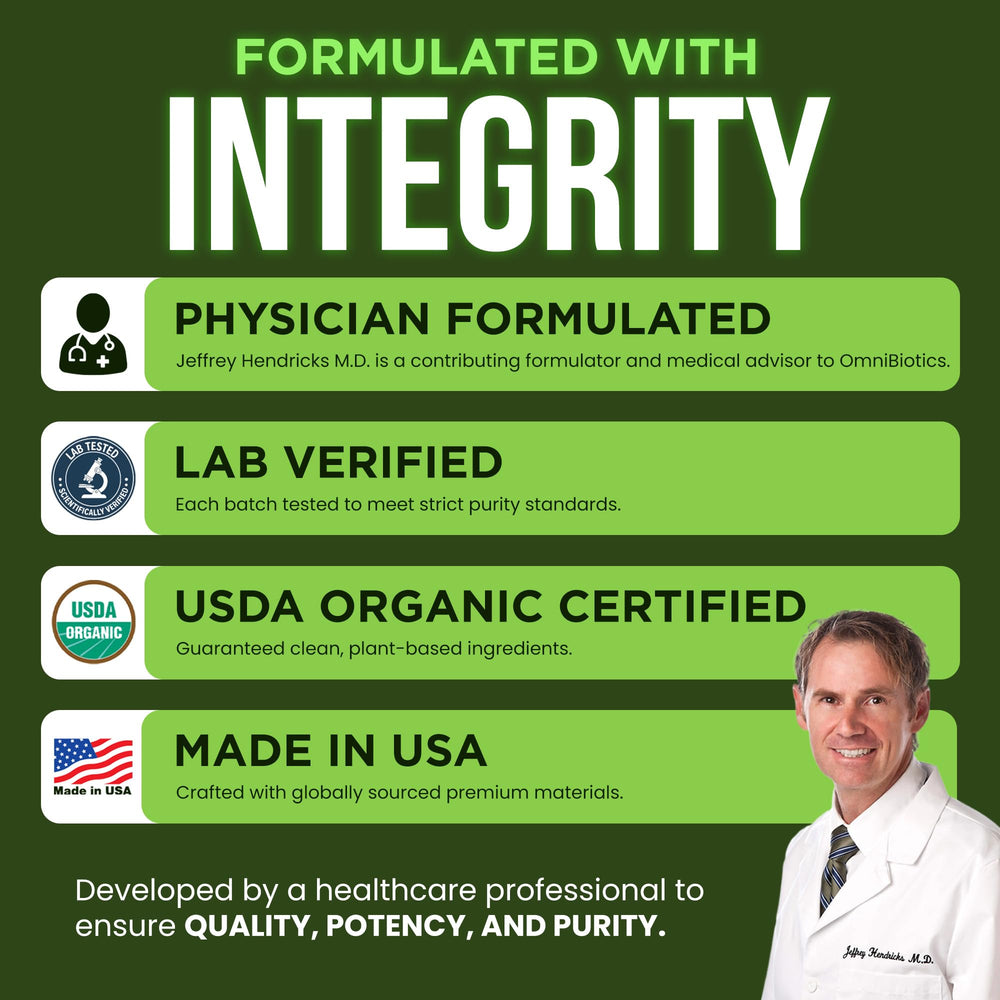OmniBiotics bottle with safety seal indicating product integrity.