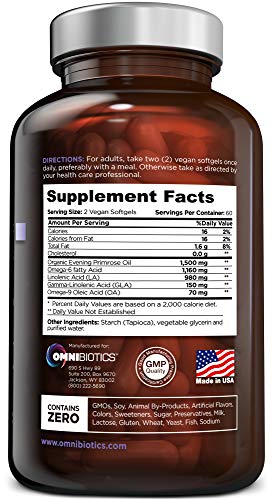 OmniBiotics Evening Primrose Oil capsules ready for vegan routine