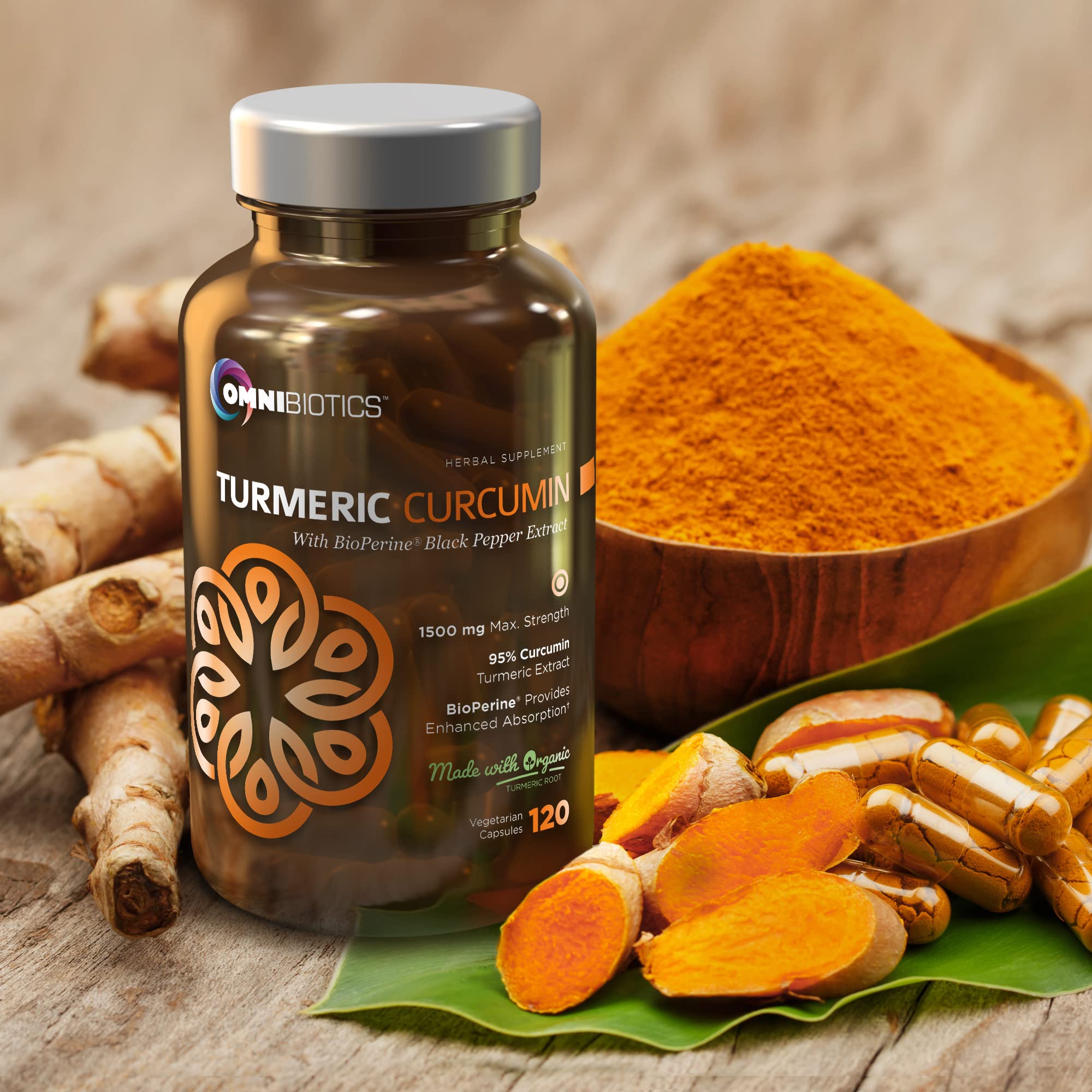 OmniBiotics label detail highlights clean ingredients and 1500 mg potency.