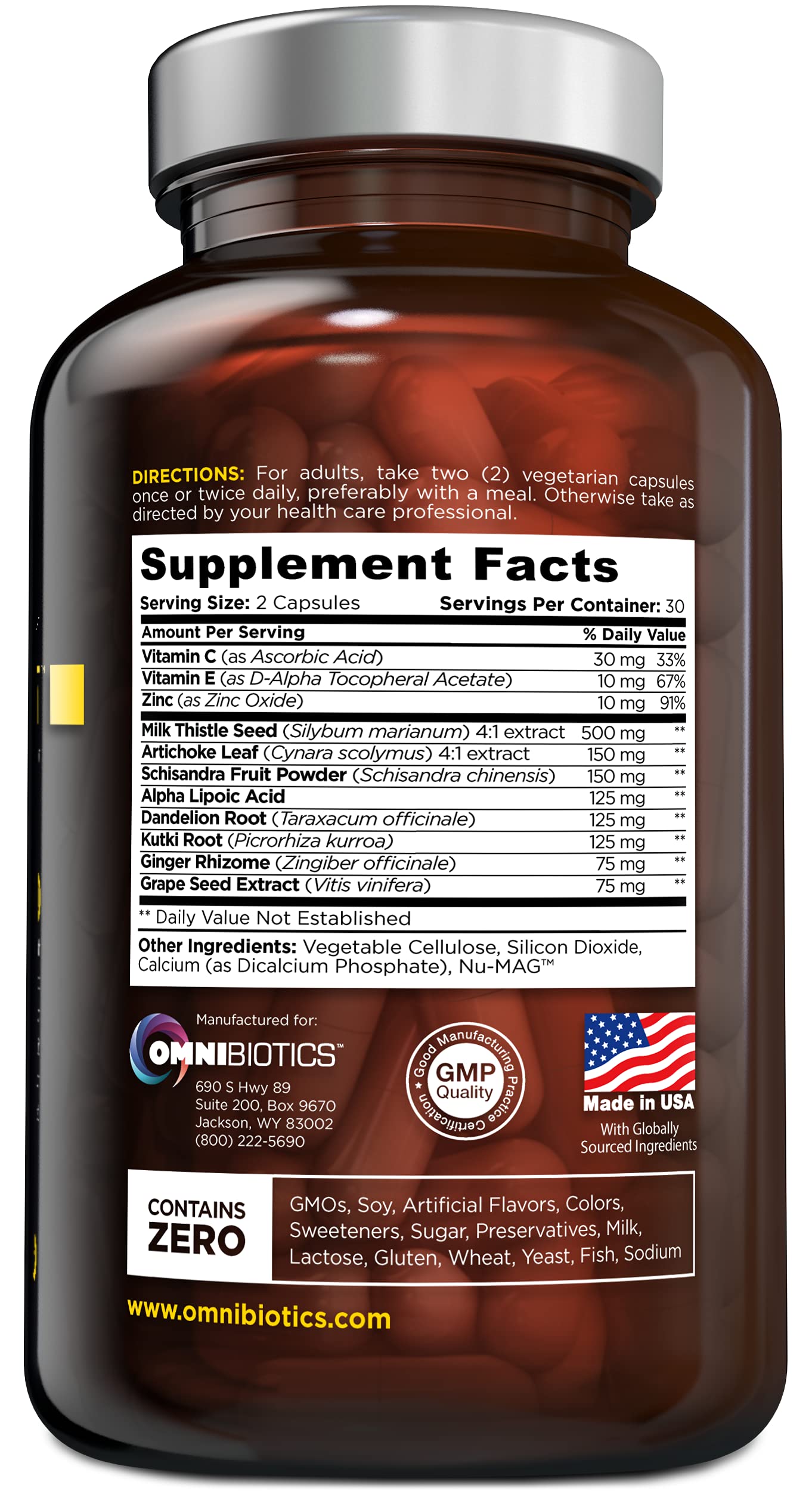 OmniBiotics Liver Cleanse capsules close-up for convenient daily use and detox support