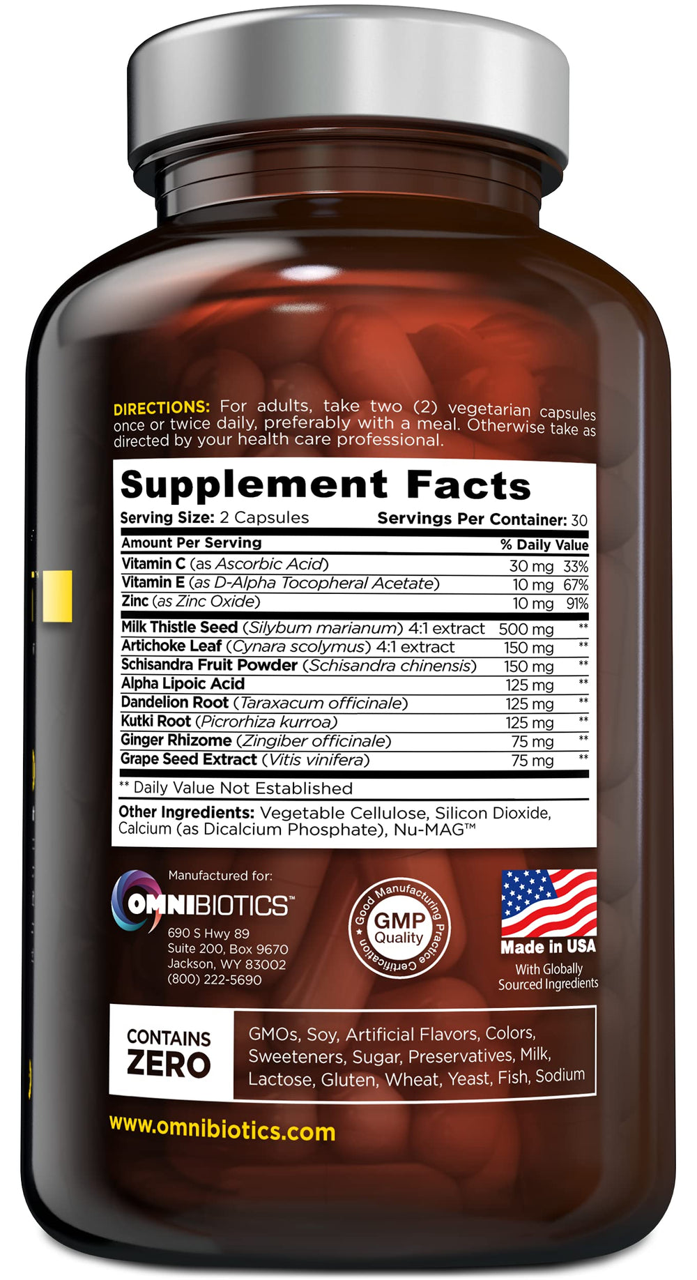 OmniBiotics Liver Cleanse capsules close-up for convenient daily use and detox support
