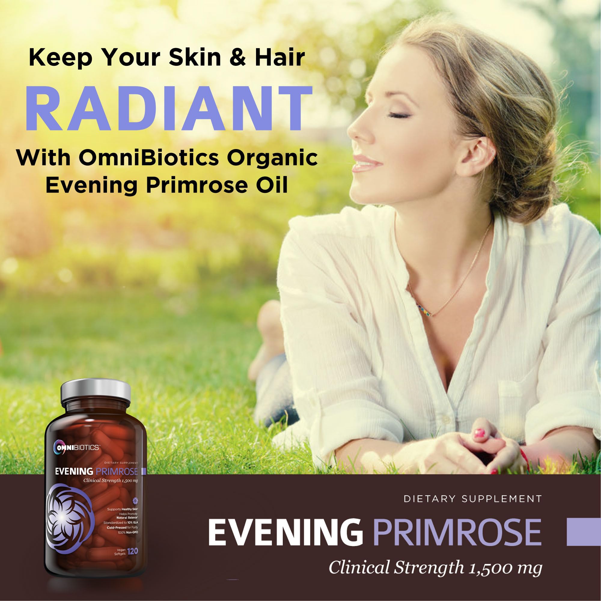 OmniBiotics organic evening primrose seeds emphasize organic sourcing