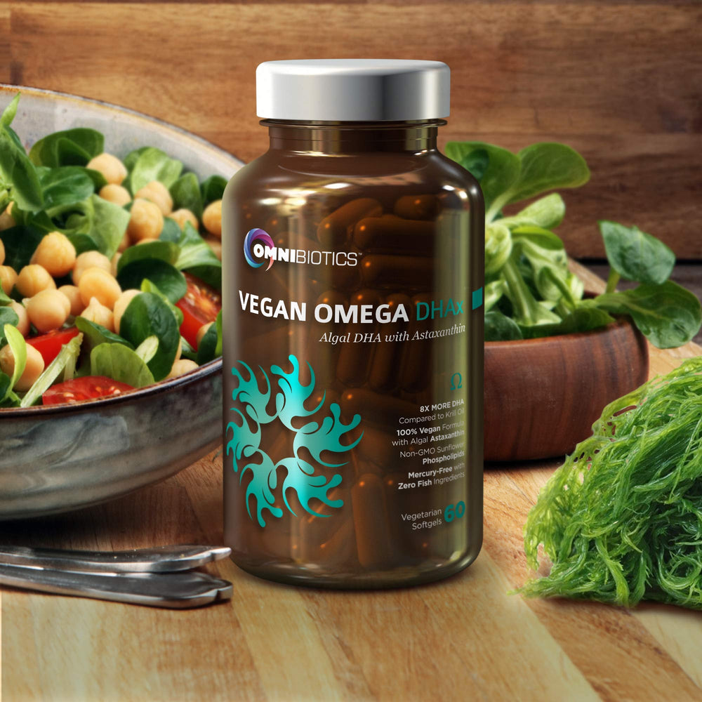 Prenatal wellness concept image with OmniBiotics for expecting mothers.