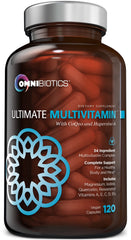 OmniBiotics ultimate daily multivitamin bottle for convenient daily nutrition.
